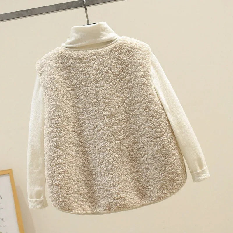 Lammfell Damen Weste Kurz Stil