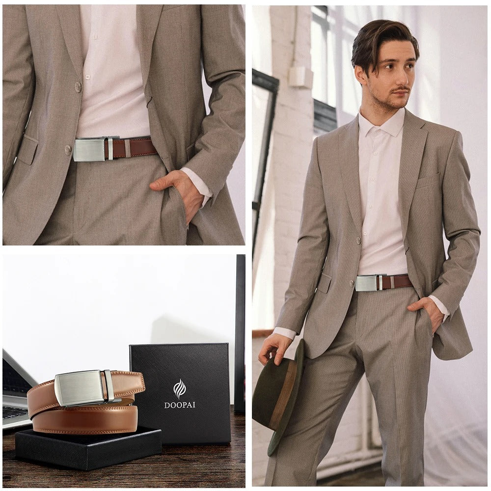 Herren Leder Luxus Gürtel (Ratsche Gürtel)