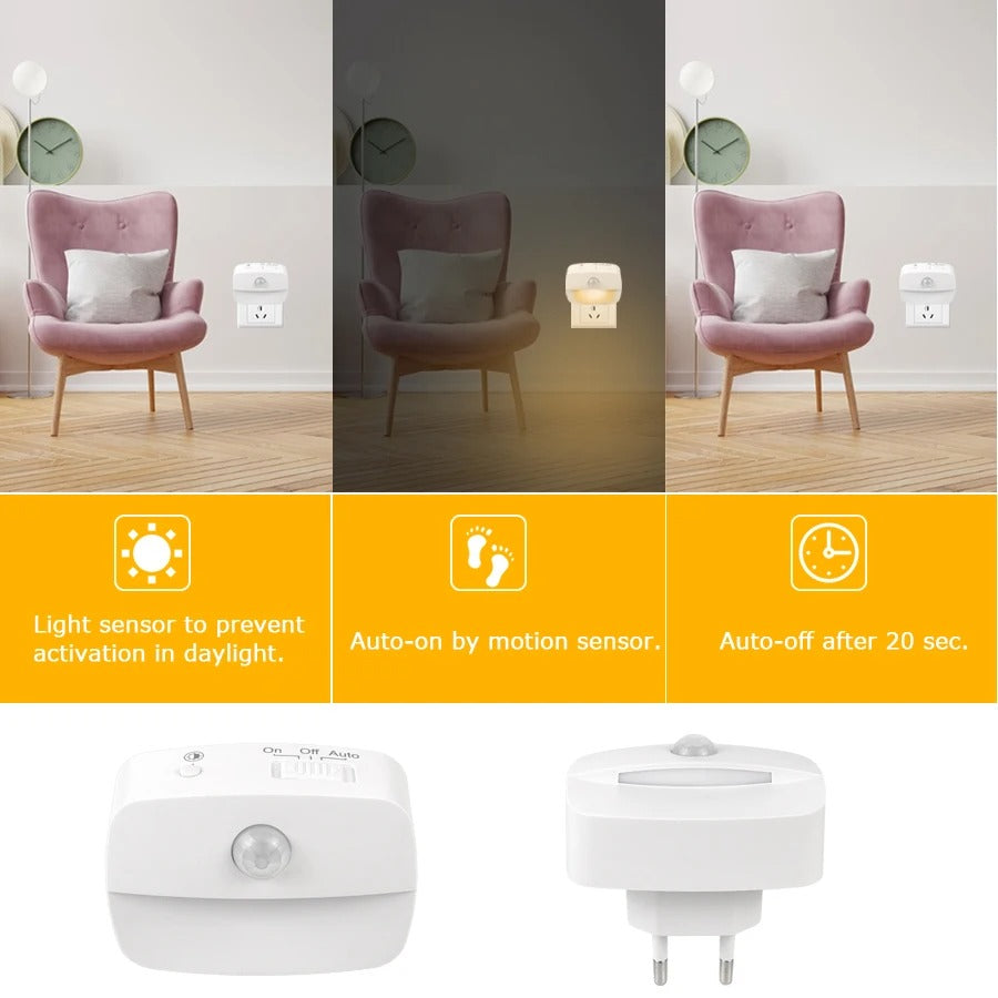LED-Nachtlicht Bewegungsmelder (EU/US-Stecker)