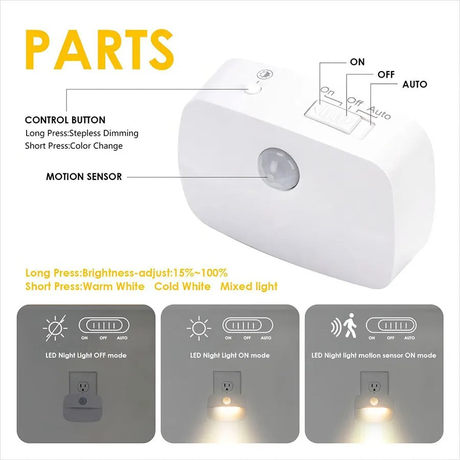 LED-Nachtlicht Bewegungsmelder (EU/US-Stecker)