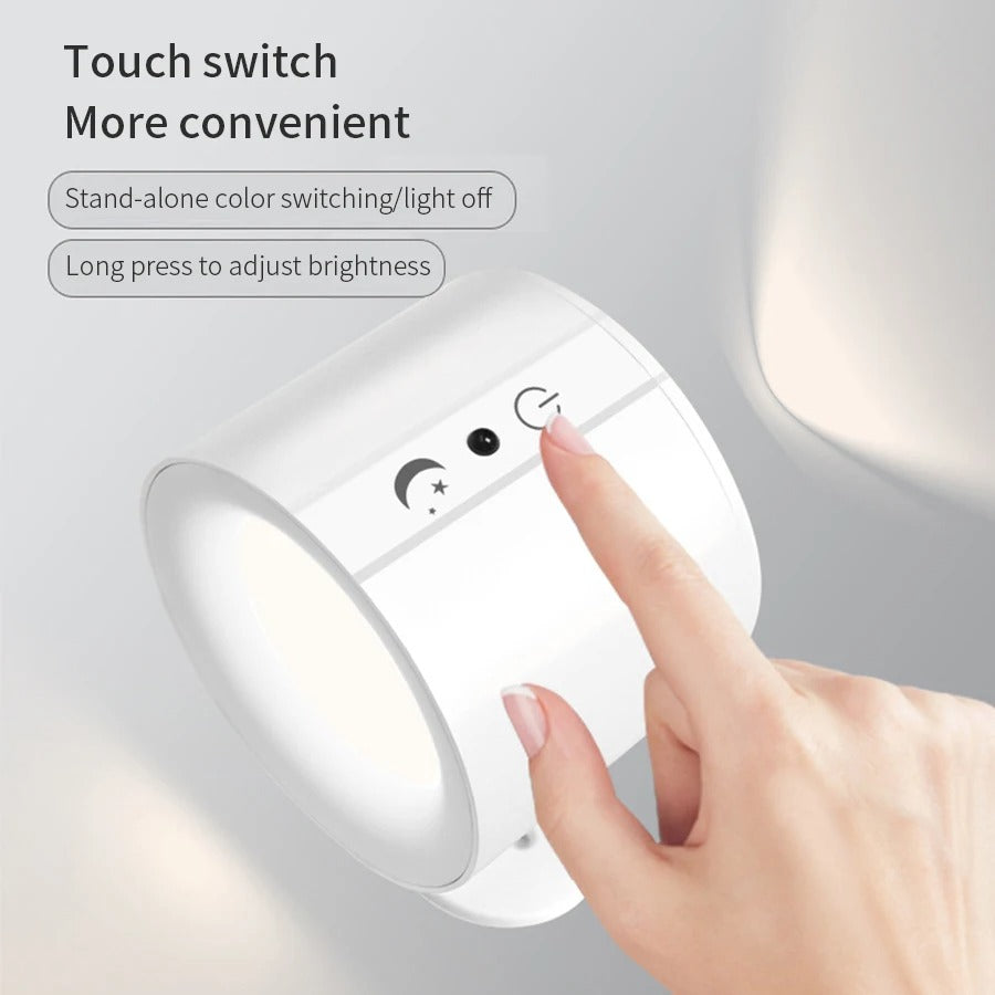 LED Wandleuchter Licht Touch Control Doppelkopf Wandleuchte 360 drehbar 3 Farben