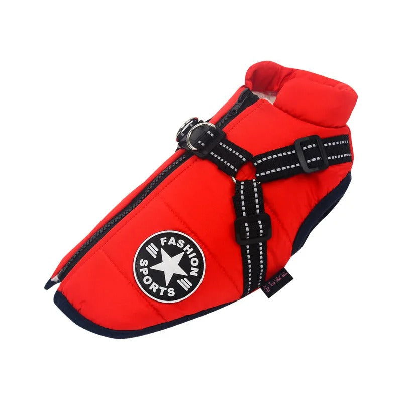 Winter-Hundekleidung mit Geschirr (wasserdicht)