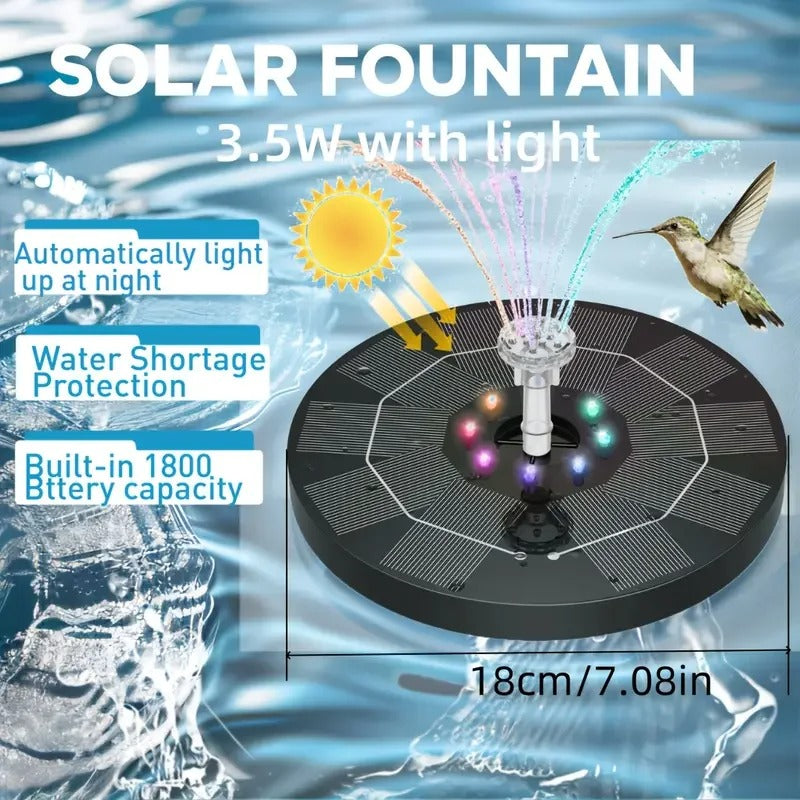 3,5 W LED-Solar-Brunnenpumpe mit 6 Düsen für Vogelbad