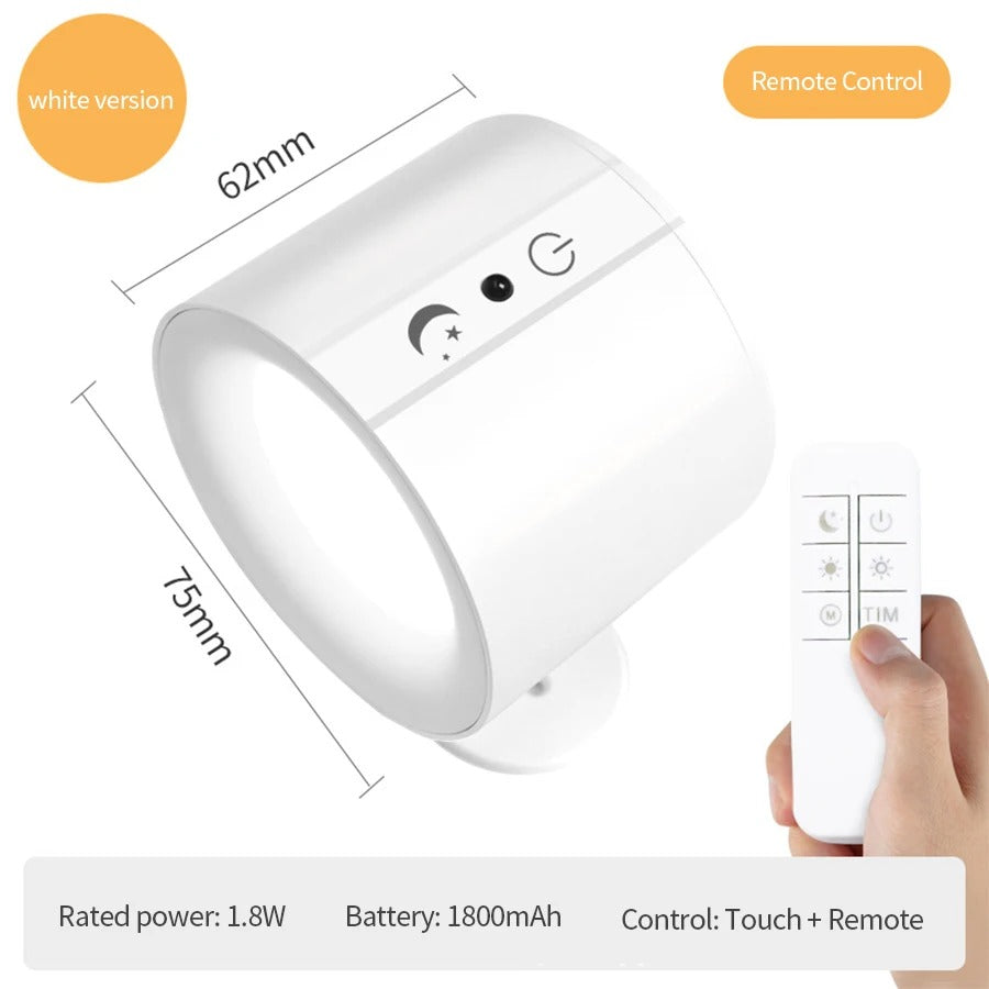LED Wandleuchter Licht Touch Control Doppelkopf Wandleuchte 360 drehbar 3 Farben